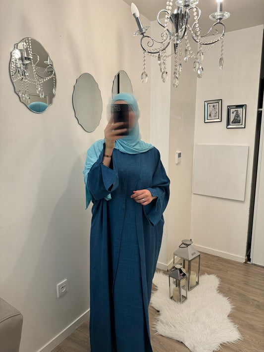 Abaya Hiba bleu canard